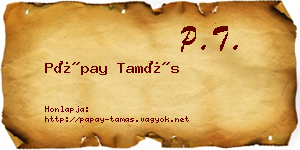 Pápay Tamás névjegykártya