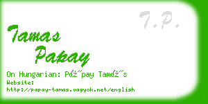 tamas papay business card